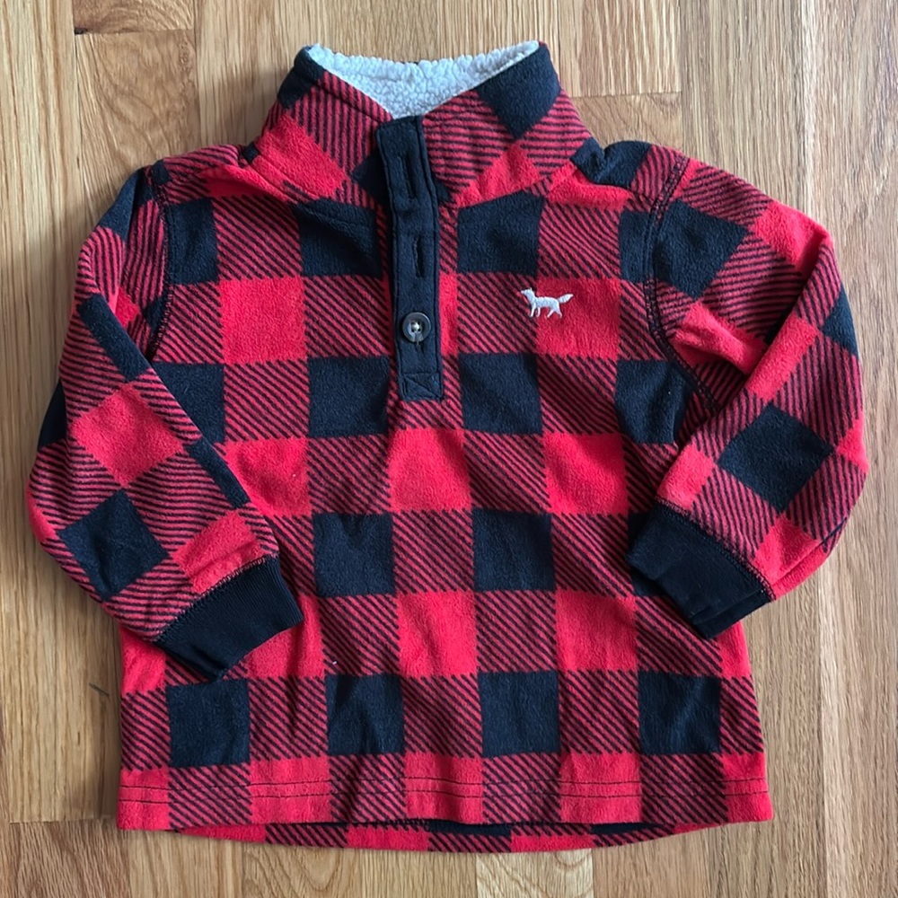 18M Carters Plaid Pullover Mock Neck Top